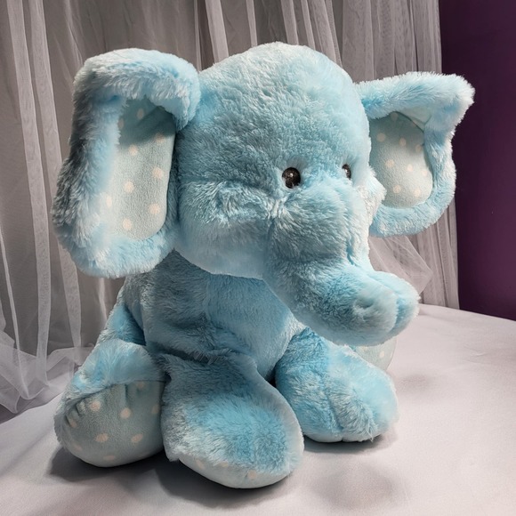 Baby Ganz Sweet Sammie Blue Elephant Polka Dot feet 20inch Stuffed Plush Animal - Picture 4 of 13